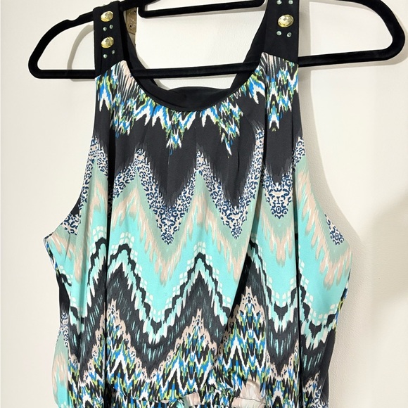 Notations Dresses & Skirts - Patterned Sleeveless Long dress - Black and Blue